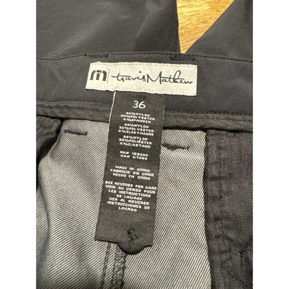 TRAVIS MATTHEW Wanderlust Golf Shorts Black Flat Front Size 36 - Picture 6 of 6